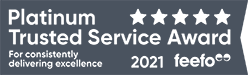 Platinum Feefo trusted service award 2021