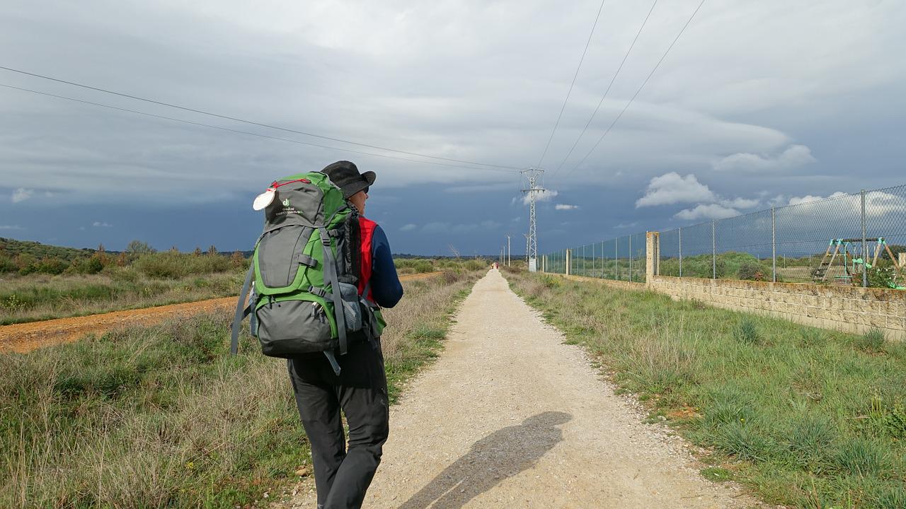 Pilgrim feeling the essence of the Camino