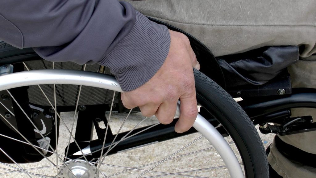 Person confined to a wheelchair