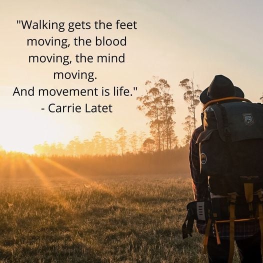 Inspiring walking quote from Carrie Latet