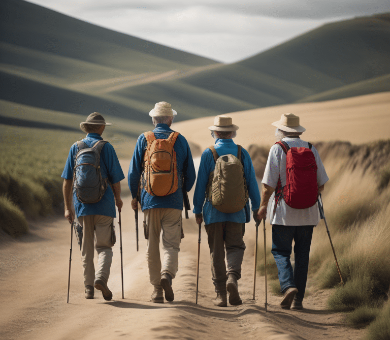 older group walking the Camino