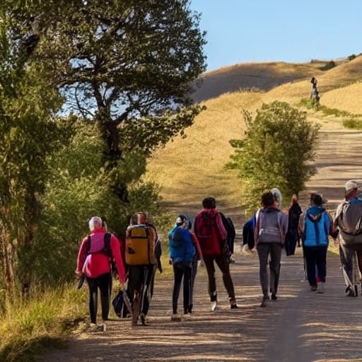 people walking the santiago ways