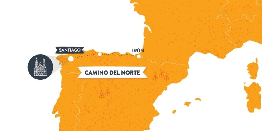 The Camino de Santiago on maps