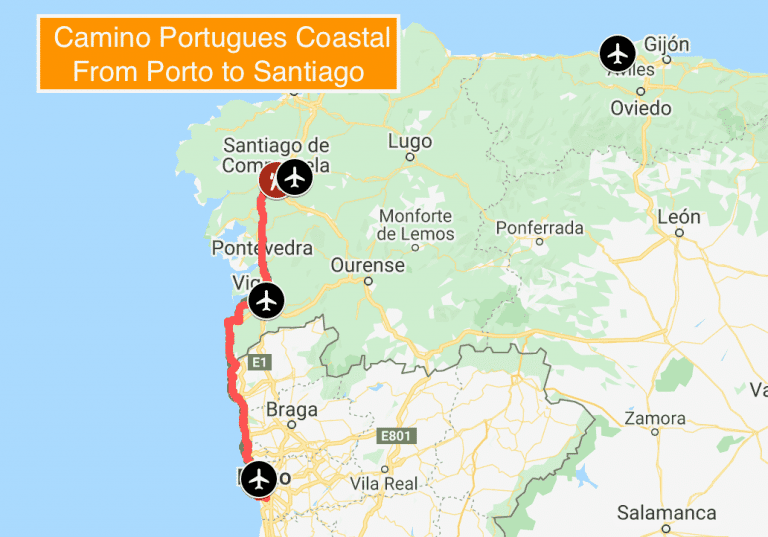 5a21d7e8 Camino Portugues Coastal Map 768x537 