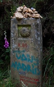 Milestone along Camino de Santiago