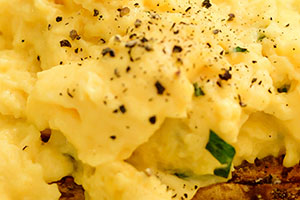 Scrambled eggs with truffle oil and tarragon