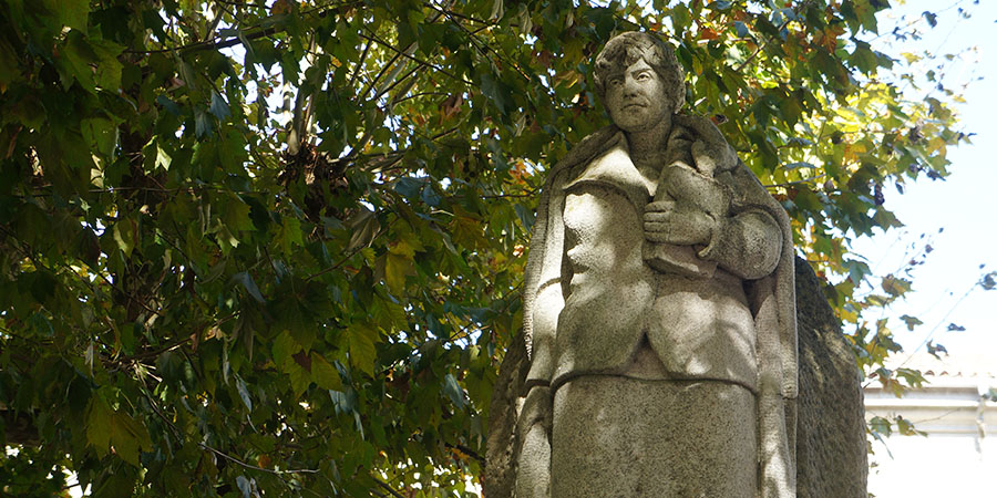 Statue of Rosalia de Castro in Padron