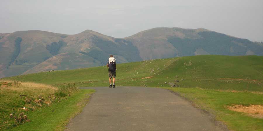 pilgrim walking the Camino