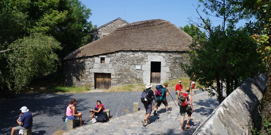 Pilgrims walking on the Camino