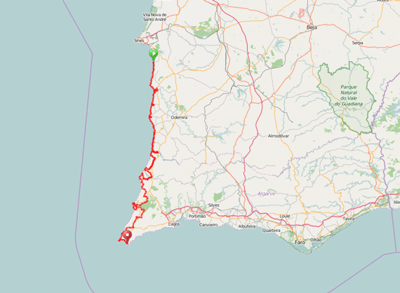 Portugal coast map - Map of Portugal coast (Southern Europe - Europe)